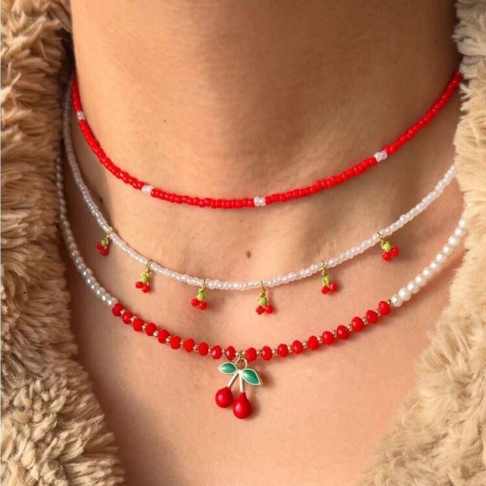 Cherry Charm Necklace Set A1230